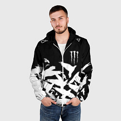 Ветровка с капюшоном мужская Monster energy crow, цвет: 3D-белый — фото 2