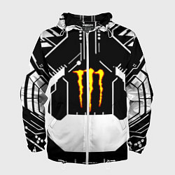 Ветровка с капюшоном мужская Monster energy geometry, цвет: 3D-белый