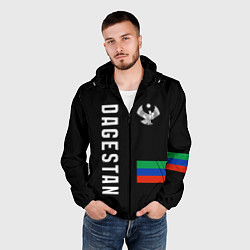 Ветровка с капюшоном мужская Dagestan republic, цвет: 3D-черный — фото 2