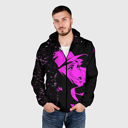 Ветровка с капюшоном мужская Лазарь: Элейна, цвет: 3D-черный — фото 2