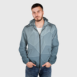 Ветровка с капюшоном мужская Текстура из неровных плит, цвет: 3D-черный — фото 2