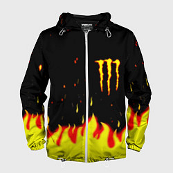 Ветровка с капюшоном мужская Monster energy fire steel, цвет: 3D-белый