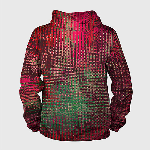 Мужская ветровка Текстурный тёмный красно-зелёный / 3D-Черный – фото 2