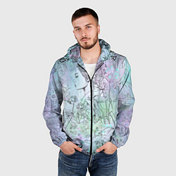 Ветровка с капюшоном мужская Скетч японские дорамы, цвет: 3D-черный — фото 2