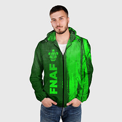 Ветровка с капюшоном мужская FNAF - green gradient по-вертикали, цвет: 3D-черный — фото 2