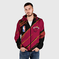 Ветровка с капюшоном мужская Майами Хит - цвета команды, цвет: 3D-черный — фото 2