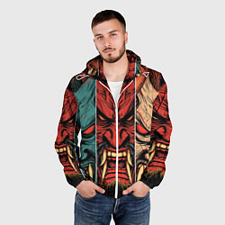 Ветровка с капюшоном мужская Demons Oni - neuroart, цвет: 3D-белый — фото 2