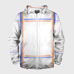 Ветровка с капюшоном мужская Neon white orange blue, цвет: 3D-белый