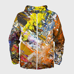 Мужская ветровка Живая Абстракция: Поток Цветов и Форм в Постоянном