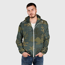 Ветровка с капюшоном мужская Подводный камуфляж из рыб, цвет: 3D-белый — фото 2