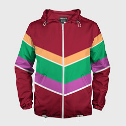 Мужская ветровка Тёмный красный с полосами