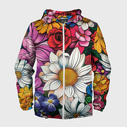 Мужская ветровка Крупные цветы