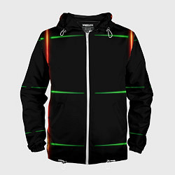 Мужская ветровка Color black green orange stripes