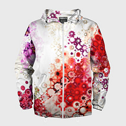 Мужская ветровка Красный узор на белом