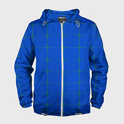 Ветровка с капюшоном мужская Color blue stripes, цвет: 3D-белый