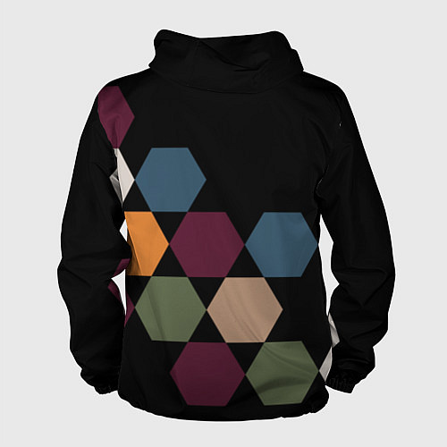 Мужская ветровка Honeycombs autumn colors / 3D-Черный – фото 2