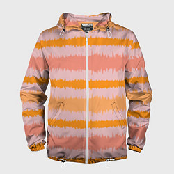 Мужская ветровка Полосы зигзагообразные оранжево-розовые