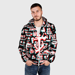 Ветровка с капюшоном мужская Doom x fortnite glitch, цвет: 3D-белый — фото 2