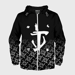 Ветровка с капюшоном мужская Doom ninja, цвет: 3D-белый