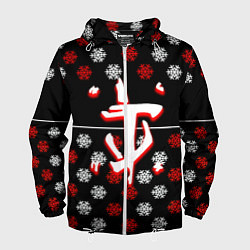 Ветровка с капюшоном мужская Doom winter pattern steel, цвет: 3D-белый