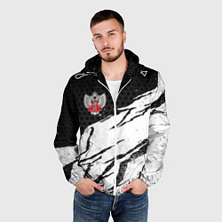 Ветровка с капюшоном мужская Федерация бокса России - белый затертый, цвет: 3D-белый — фото 2