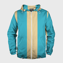 Ветровка с капюшоном мужская Color blue beige, цвет: 3D-белый