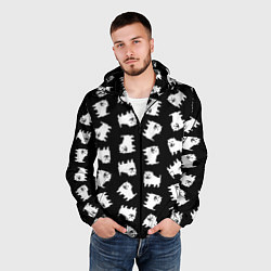 Ветровка с капюшоном мужская Annoying dog pattern - Undertale, цвет: 3D-черный — фото 2
