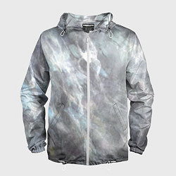 Мужская ветровка Абстракция - white smoke on gray background