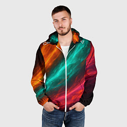 Ветровка с капюшоном мужская Разноцветное движение, цвет: 3D-белый — фото 2