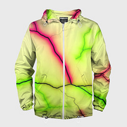 Ветровка с капюшоном мужская Multicolored lightning, цвет: 3D-белый