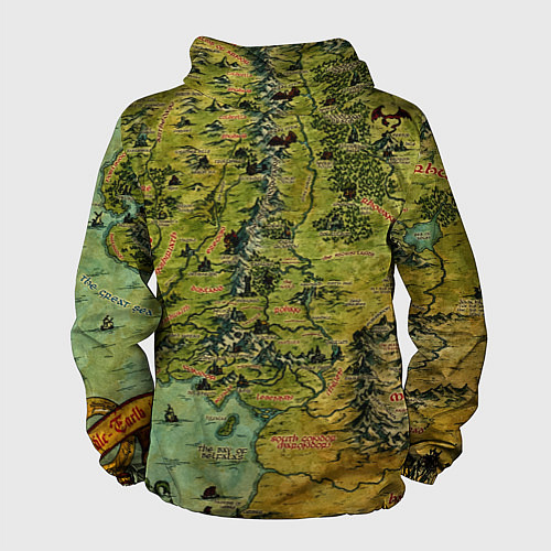 Мужская ветровка Властелин колец карта цветная / 3D-Черный – фото 2