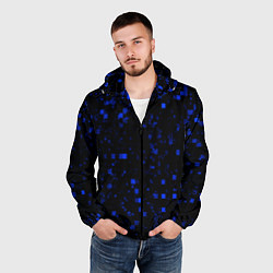 Ветровка с капюшоном мужская Color blue khaki, цвет: 3D-черный — фото 2