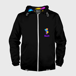 Ветровка с капюшоном мужская Night beach, цвет: 3D-белый