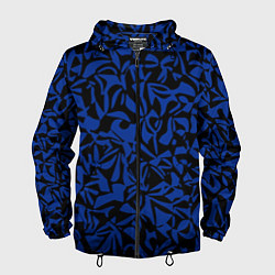 Мужская ветровка Чёрно-синий паттерн абстрактный