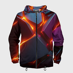 Ветровка с капюшоном мужская Cosmic neon, цвет: 3D-черный