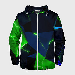 Ветровка с капюшоном мужская Neon tile green, цвет: 3D-белый