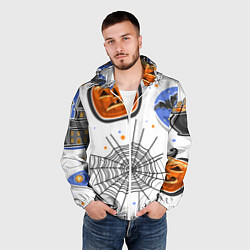 Ветровка с капюшоном мужская Holiday halloween, цвет: 3D-белый — фото 2