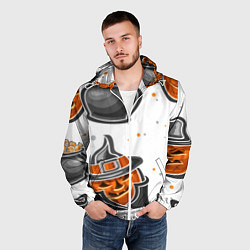 Ветровка с капюшоном мужская Candy halloween, цвет: 3D-белый — фото 2