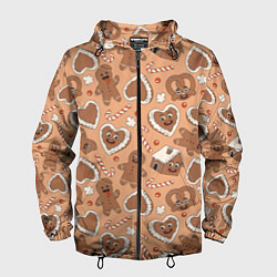 Мужская ветровка Паттерн с новогодним печеньем