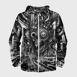Мужская ветровка Cyber urban skull - ai art fantasy