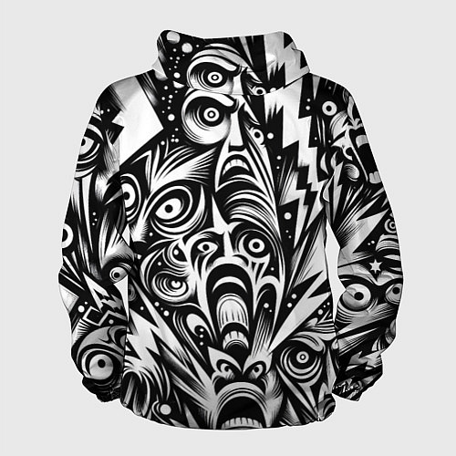 Мужская ветровка Lightnings and faces - ai art fantasy / 3D-Черный – фото 2