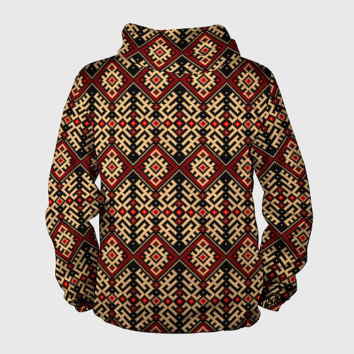 Мужская ветровка Славянский вышивной орнамент макошь / 3D-Черный – фото 2