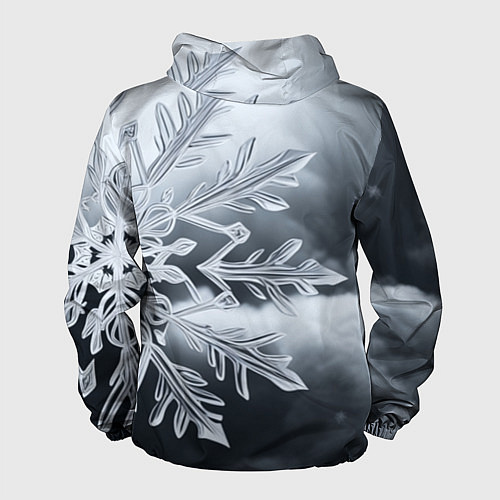 Мужская ветровка Снежинка на черно белое / 3D-Черный – фото 2