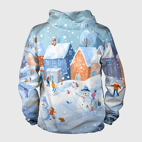 Мужская ветровка Предновогодний день во дворе / 3D-Черный – фото 2