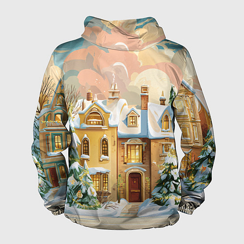 Мужская ветровка Новогодний город / 3D-Черный – фото 2