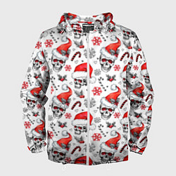 Мужская ветровка Новогодние черепа
