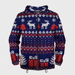 Мужская ветровка Новогодний вязаный паттерн