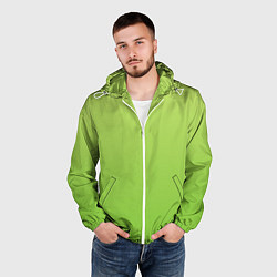 Ветровка с капюшоном мужская Color lime green, цвет: 3D-белый — фото 2