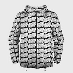 Ветровка с капюшоном мужская Символы валькнут как защитная кольчуга, цвет: 3D-черный