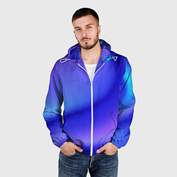 Ветровка с капюшоном мужская The color is multicolored, цвет: 3D-белый — фото 2